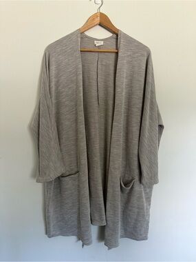 DONNI.  Anthropologie Light Gray Open-Front Women's Cardigan One Size Fits Most